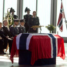 7 April: Crown Prince Haakon er is in attendance when the casket carrying Siri Skare arrives in Norway from Afghanistan  (Photo: Heiko Junge / Scanpix)